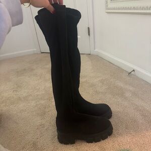 Over knee boots - Nast Gal Faux Suede - Size 8